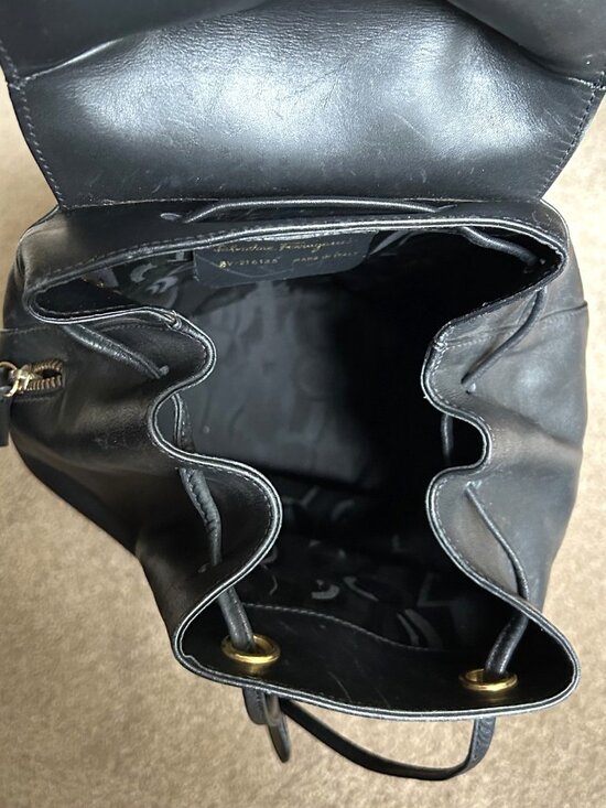 SALVATORE FERRAGAMO Gancini Leather Backpack, Black main image 4